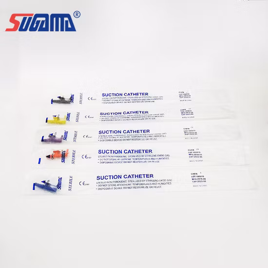 Cateter de sucção de controle de vácuo estéril por atacado Cateter de sucção de fechamento livre