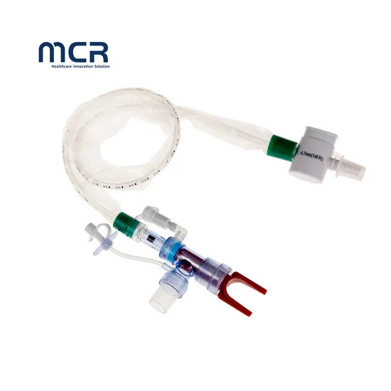 Fr12 Fr14 Fr16 CE ISO13485 Interruptor de pressão 72 horas Cateter de sucção fechado para adultos